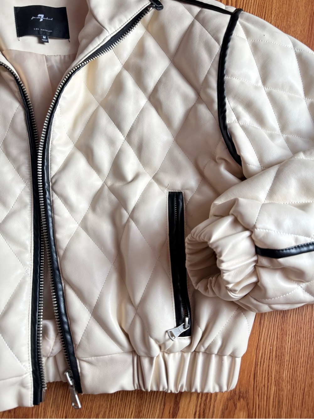 7 For All Mankind Quilted Bomber Jacket - Picture 3 of 6